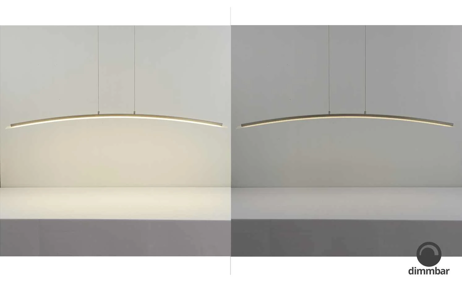 Fischer-Honsel LED-Pendelleuchte, Nickel-matt/Glas gebogen 1 Fischer-Honsel LED-Pendelleuchte, Nickel-matt/Glas gebogen