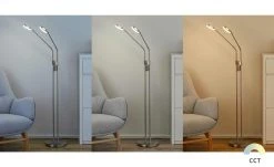 Fischer-Honsel LED-Leseleuchte,2-flammig, Nickel-matt mit Dimmer -Innenleuchten Verkaufsladen 10689926 6 202105112233