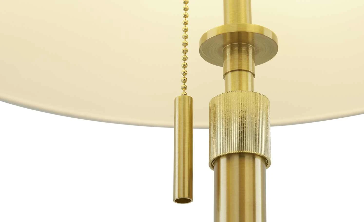 Trio Stehleuchte, 3-flammig, Messing-matt, Stoffschirm weiß | Goldfarben 9 Trio Stehleuchte, 3-flammig, Messing-matt, Stoffschirm weiß | Goldfarben – Bild 9