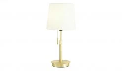 Trio Tischleuchte, 1-flammig, messing-matt, Stoffschirm weiß -Innenleuchten Verkaufsladen 11680030 3 202103152232