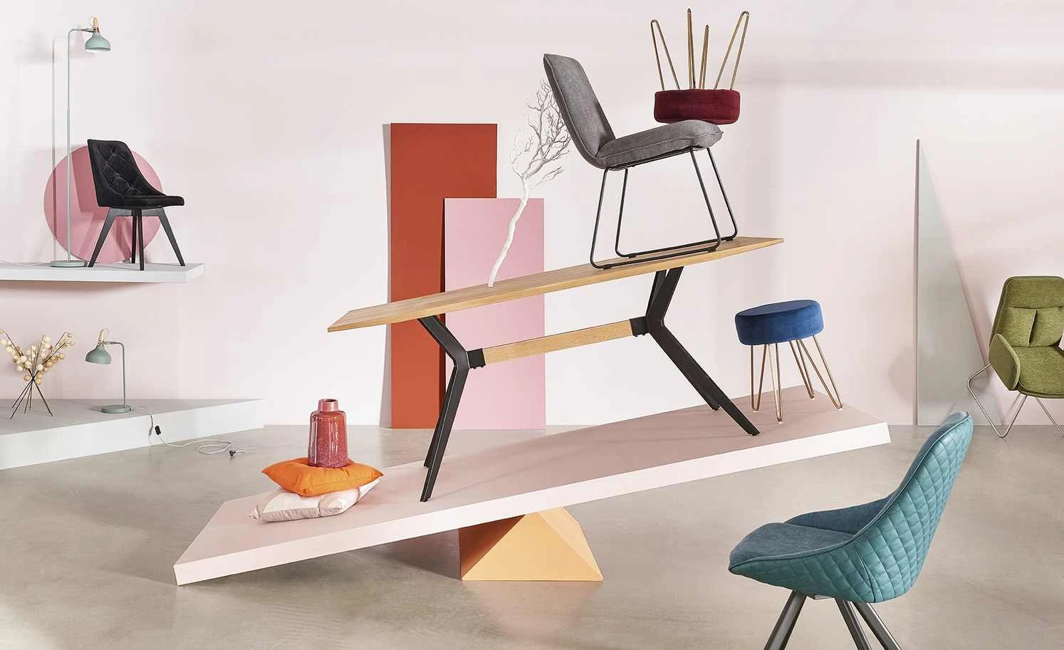 Stehleuchte, 1-flammig, Softgrün 1 Stehleuchte, 1-flammig, Softgrün