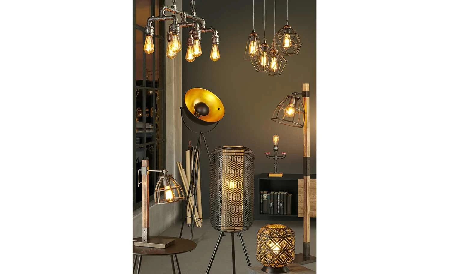 HOME STORY Pendelleuchte, 6-flammig, Schwarz 1 HOME STORY Pendelleuchte, 6-flammig, Schwarz