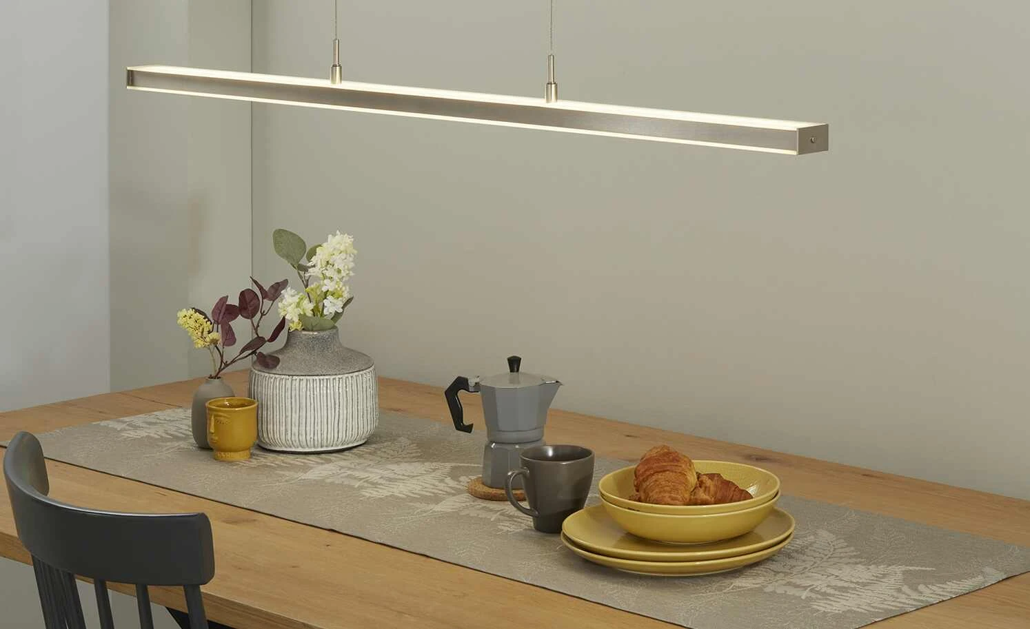 Fischer-Honsel LED-Pendelleuchte, Nickel-matt mit Dimmer 3 Fischer-Honsel LED-Pendelleuchte, Nickel-matt mit Dimmer – Bild 3