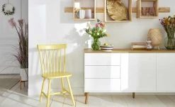 HOME STORY Tischleuchte, 1-flammig, Bambusoptik