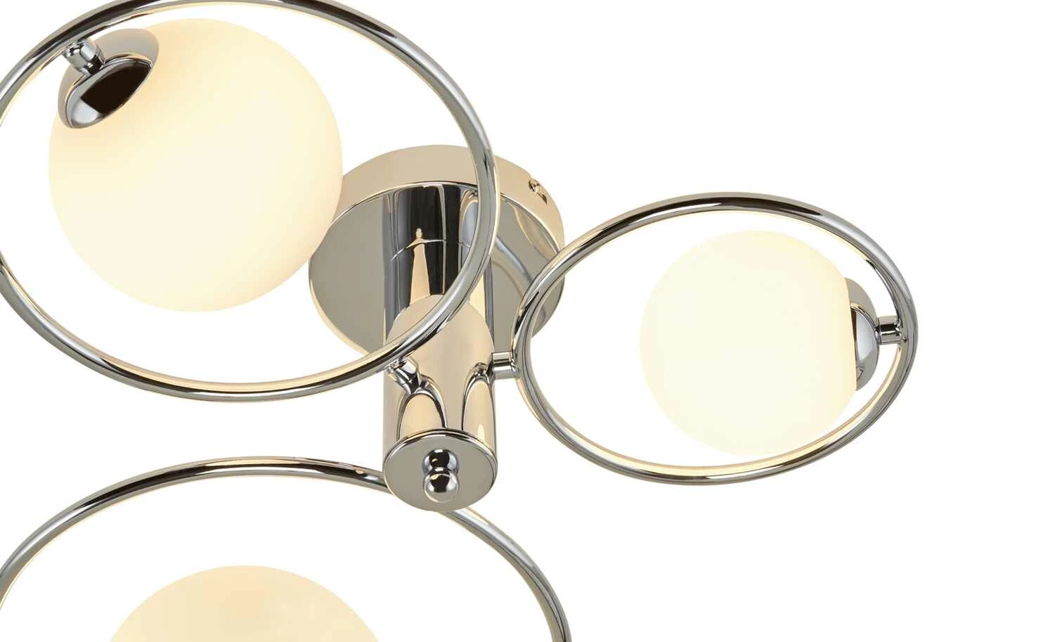 KHG Deckenleuchte, 3-flammig, chrom mit Glaskugeln 3 KHG Deckenleuchte, 3-flammig, chrom mit Glaskugeln – Bild 3