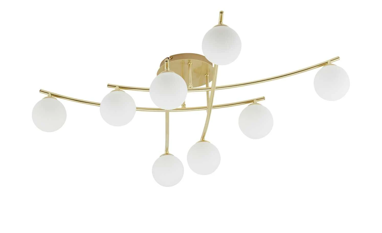 KHG Deckenleuchte, 8-flammig, Messing mit Glaskugeln 2 KHG Deckenleuchte, 8-flammig, Messing mit Glaskugeln – Bild 2