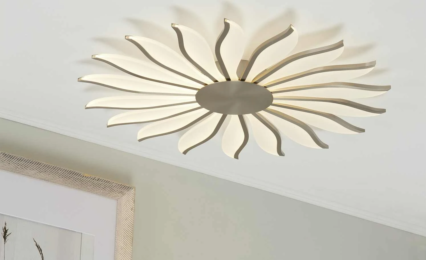 Meisterleuchten LED-Deckenleuchte, ´Sonne´ Nickel matt | Weiß, Nickel matt 1 Meisterleuchten LED-Deckenleuchte, ´Sonne´ Nickel matt | Weiß, Nickel matt