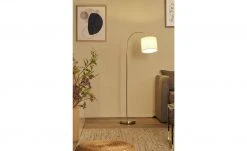 KHG Bogenleuchte, 1-flammig, Stoffschirm weiß