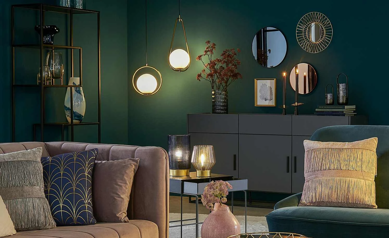 KHG Pendelleuchte, 1-flammig, altmessing mit Glaskugel 3 KHG Pendelleuchte, 1-flammig, altmessing mit Glaskugel – Bild 3