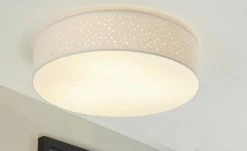 KHG Deckenleuchte, 3-flammig, Stoffschirm weiß