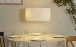 KHG Pendelleuchte, 3-flammig, Stoffschirm weiß