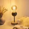 Tischleuchte, 1-flammig, Mamor/Holz