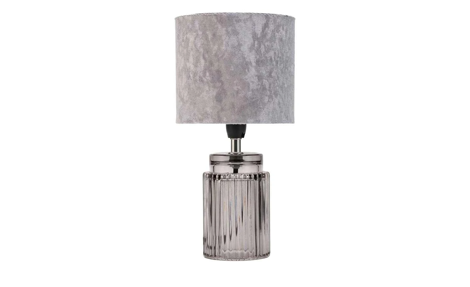 Tischeuchte, 1-flammig, Samtschirm grau 2 Tischeuchte, 1-flammig, Samtschirm grau – Bild 2