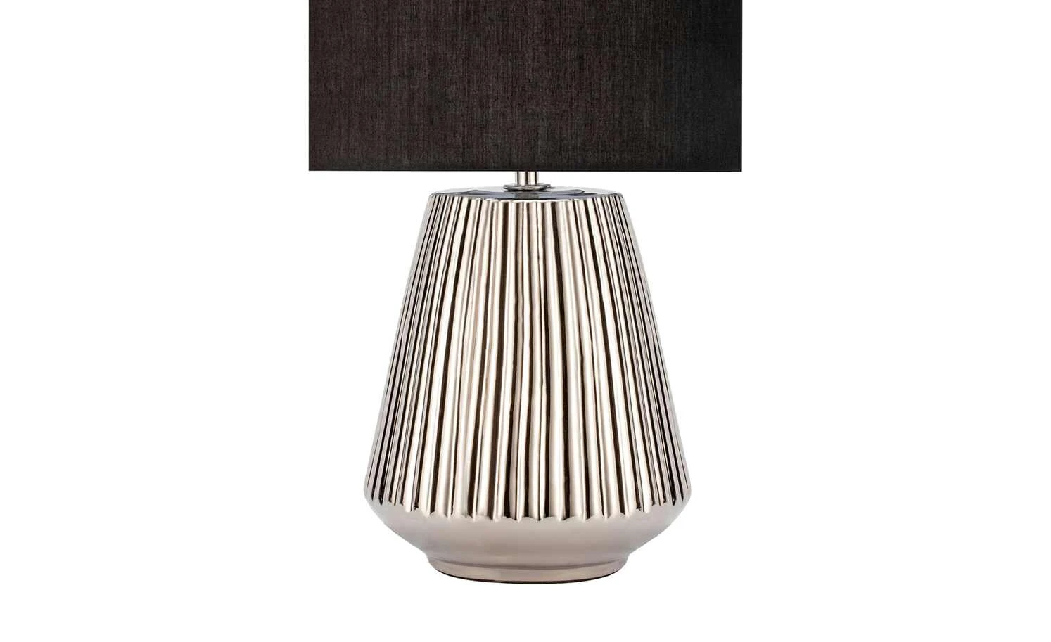 Keramik-Tischleuchte, 1-flammig, silber/schwarz 3 Keramik-Tischleuchte, 1-flammig, silber/schwarz – Bild 3