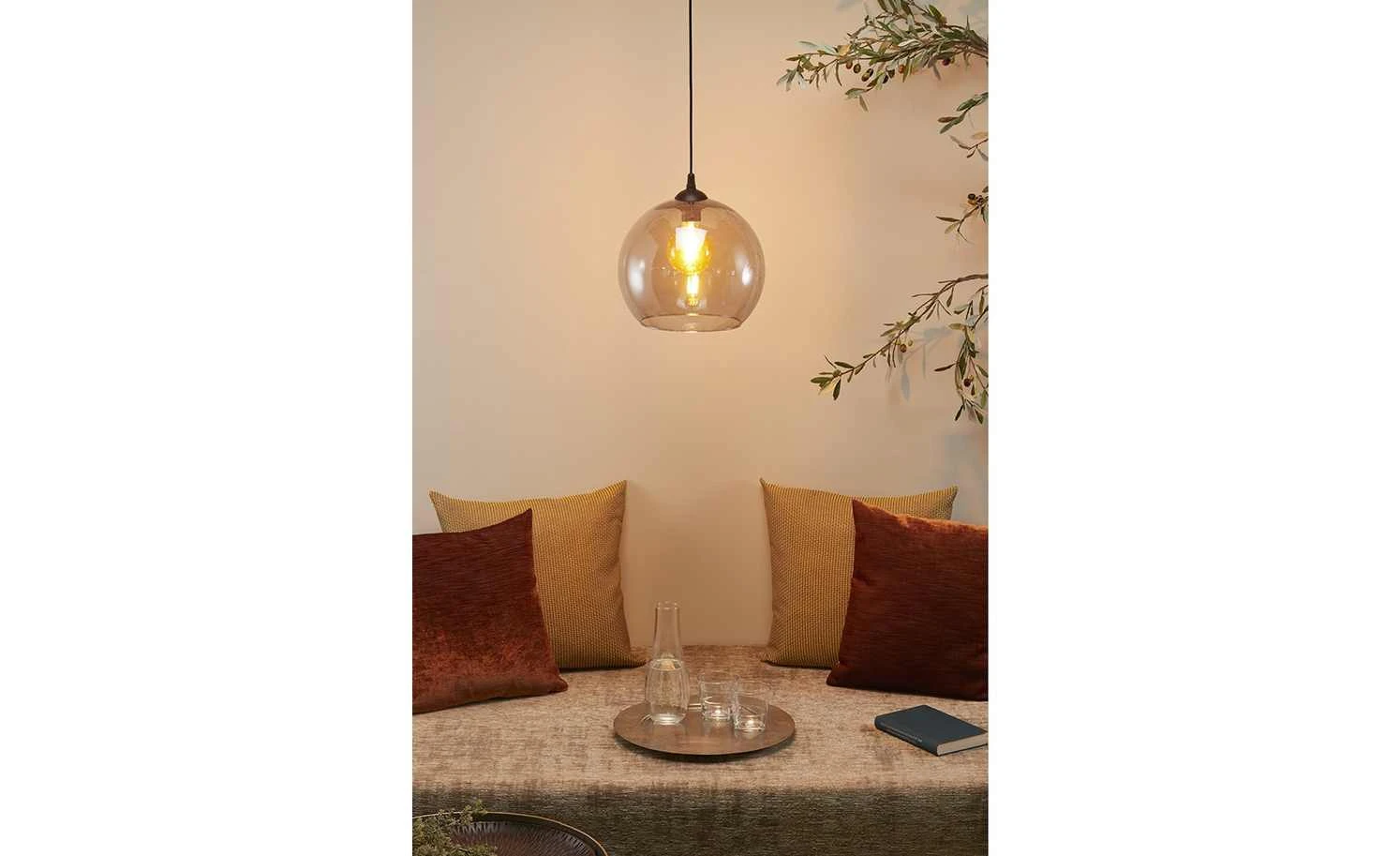 Pendelleuchte, 1-flammig, Glas graphitfarben 1 Pendelleuchte, 1-flammig, Glas graphitfarben