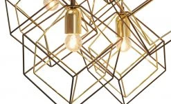 Pendelleuchte, 6-flammig, schwarz/messing Kubus -Innenleuchten Verkaufsladen 11684409 2 202006091054