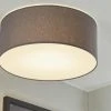 LED-Deckenleuchte, 1-flammig, Stoff grau