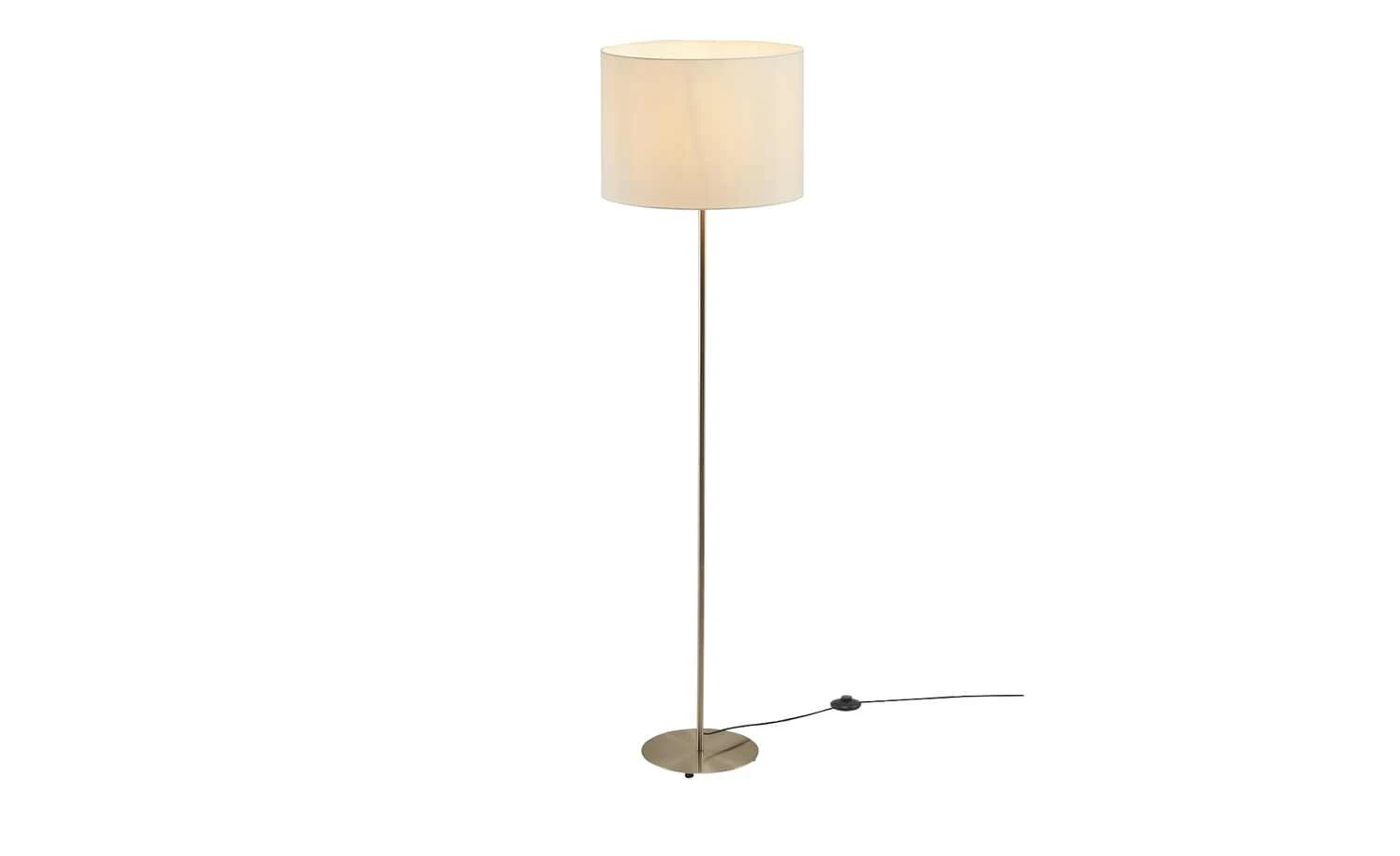 KHG Stehleuchte, 1-flammig, nickel-matt, Stoffschirm weiß 5 KHG Stehleuchte, 1-flammig, nickel-matt, Stoffschirm weiß – Bild 5