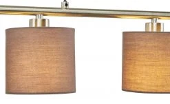 KHG Pendelleuchte, 4-flammig, Nickel matt, Stoffschirme grau -Innenleuchten Verkaufsladen 11684530 4 202006091055