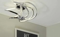 KHG LED-Deckenleuchte, 5-flammig, chrom/ Kristallglas