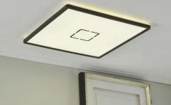 LED-Deckenleuchte, schwarz mit Hintergrundbeleuchtung