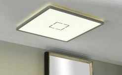 LED-Deckenleuchte, silberfarben mit Hintergrundbeleuchtung