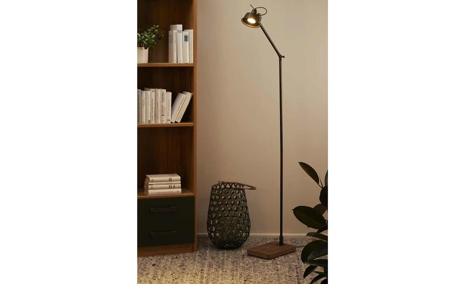 Leseleuchte, 1-flammig, Metall / Holz schwarz 2 Leseleuchte, 1-flammig, Metall / Holz schwarz – Bild 2