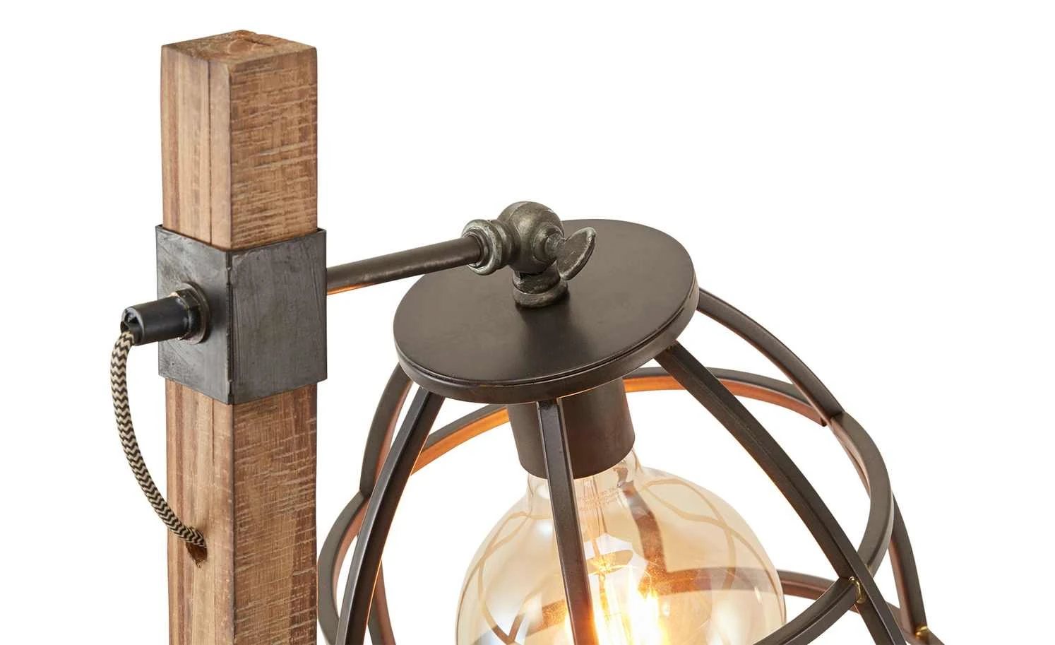 Stehleuchte, 1-flammig, Holz/ Metall schwarz 5 Stehleuchte, 1-flammig, Holz/ Metall schwarz – Bild 5