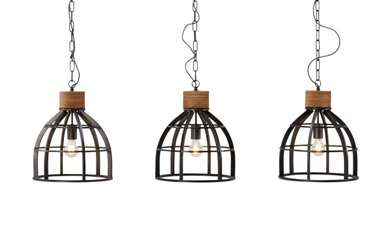 Pendelleuchte, 3-flammig, Metall schwarz 3 Pendelleuchte, 3-flammig, Metall schwarz – Bild 3