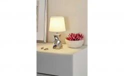 Trio Keramik-Tischleuchte, 1-flammig, silberfarben ´klein´