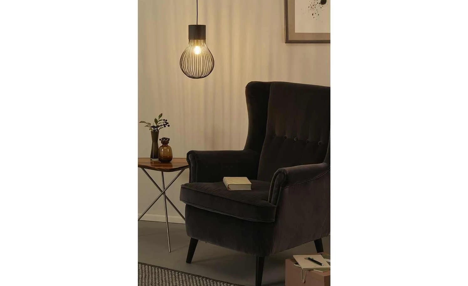 Trio Pendelleuchte, 1-flammig, Metall schwarz 1 Trio Pendelleuchte, 1-flammig, Metall schwarz