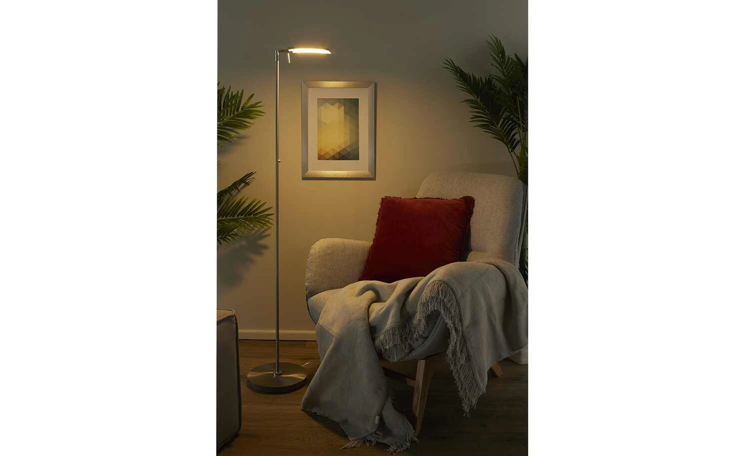 B-Leuchten LED-Stehleuchte, Nickel-matt 2 B-Leuchten LED-Stehleuchte, Nickel-matt – Bild 2