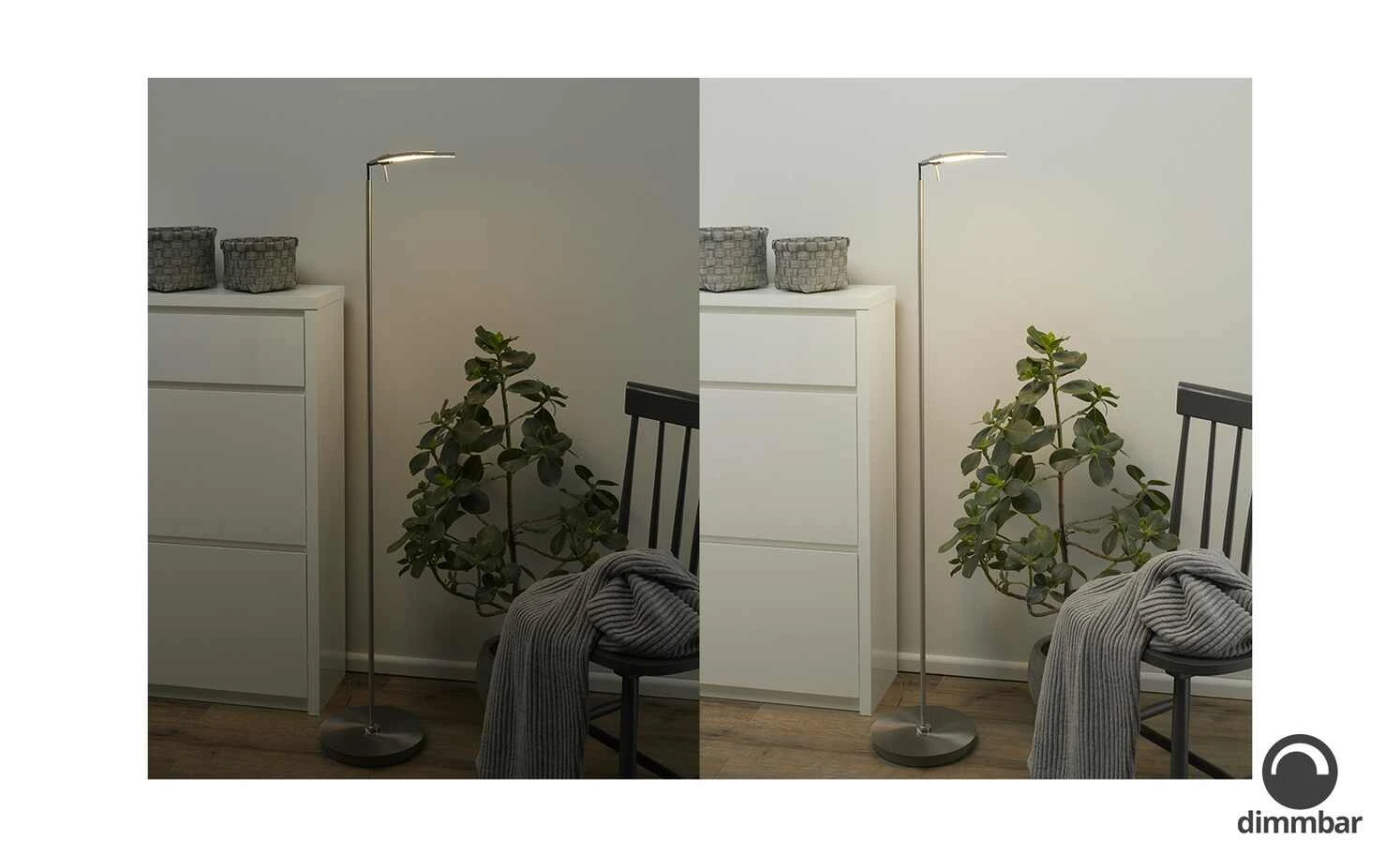 B-Leuchten LED-Stehleuchte, Nickel-matt 1 B-Leuchten LED-Stehleuchte, Nickel-matt