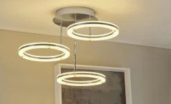 B-Leuchten LED-Deckenleuchte, 3-flammig, Alu-matt