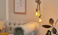 Paul Neuhaus Pendelleuchte, 2-flammig in Seiloptik