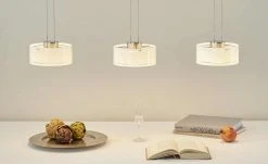 Fischer-Honsel LED-Pendelleuchte, 3-flammig, Nickel matt