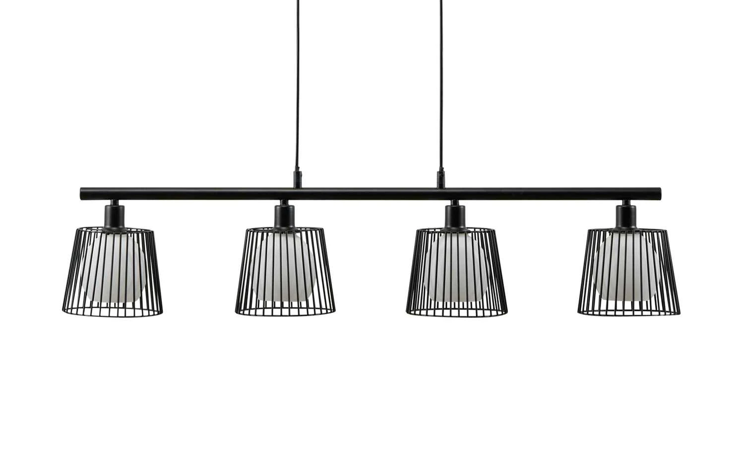 Pendelleuchte, 4-flammig, Draht/schwarz 2 Pendelleuchte, 4-flammig, Draht/schwarz – Bild 2