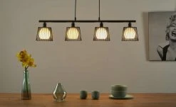 Pendelleuchte, 4-flammig, Draht/schwarz