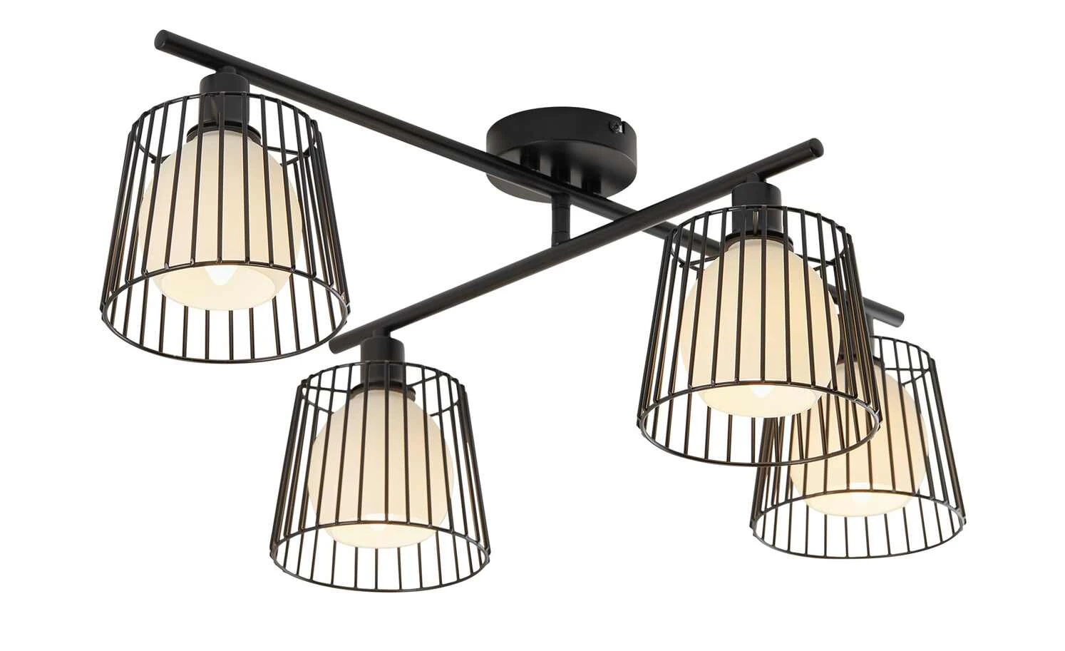 Deckenleuchte, 4-flammig, Draht/schwarz 3 Deckenleuchte, 4-flammig, Draht/schwarz – Bild 3