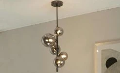 Wofi Deckenleuchte, 5-flammig, schwarz / chrom