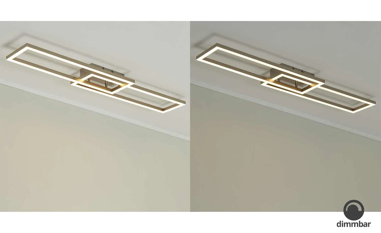 Paul Neuhaus Smart Home-Deckenleuchte, 2-flammig, Nickel matt 1 Paul Neuhaus Smart Home-Deckenleuchte, 2-flammig, Nickel matt