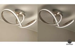 Paul Neuhaus Smart Home-Deckenleuchte, Nickel matt, geschwungen