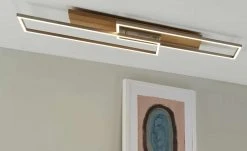 LED-Deckenleuchte, 2-flammig, Eiche natur