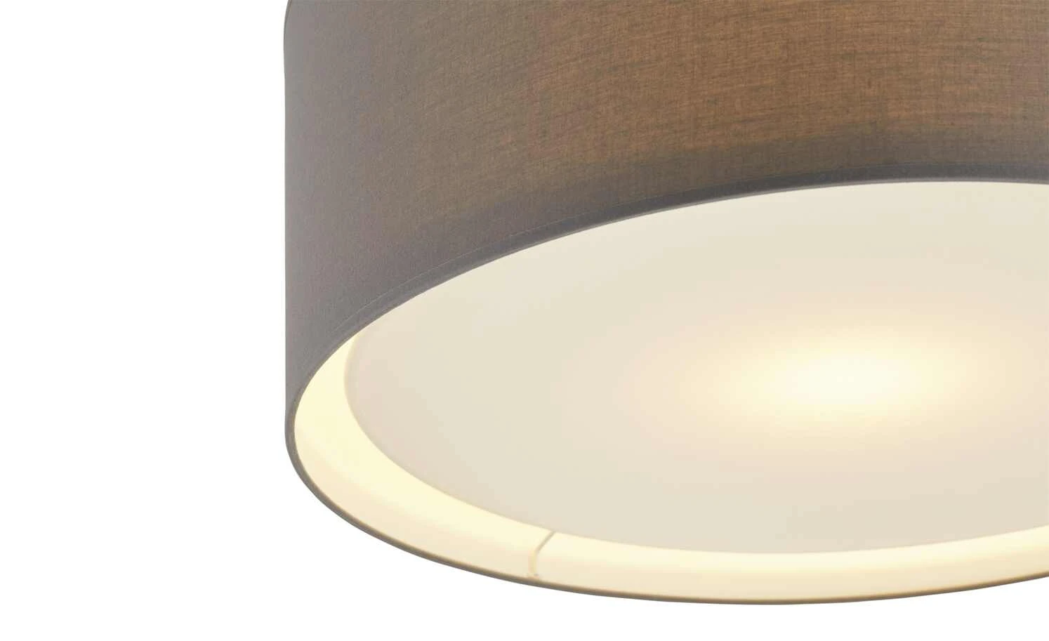 Deckenleuchte, 1-flammig, Stoffschirm grau 3 Deckenleuchte, 1-flammig, Stoffschirm grau – Bild 3