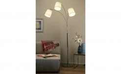 KHG Bogenleuchte, 3-flammig, chrom mit weißem Schirmen