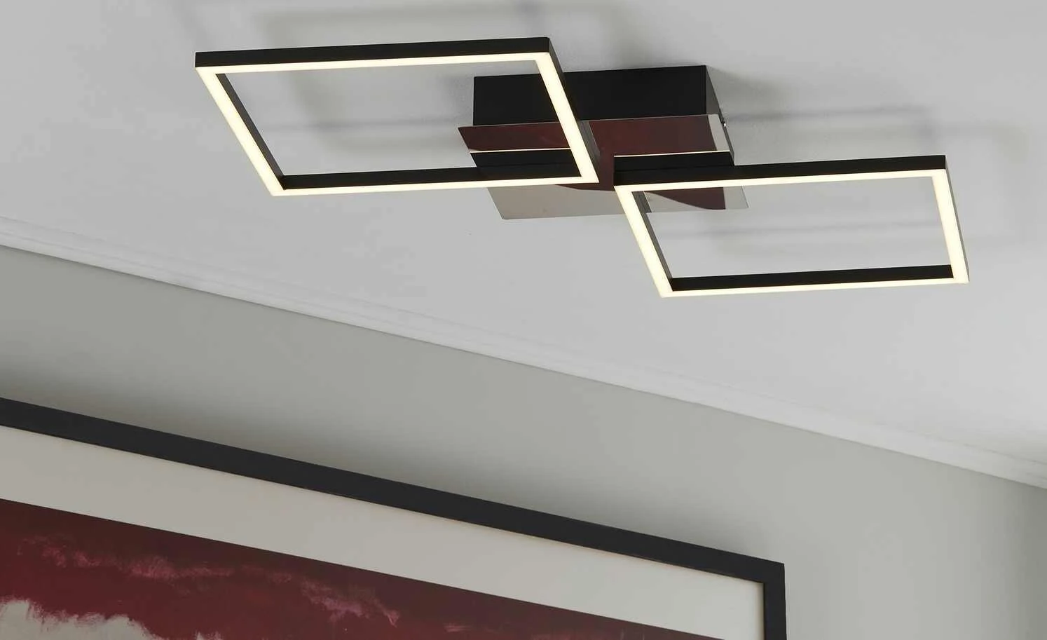 KHG LED-Deckenleuchte, 2-flammig, schwarz/chrom 1 KHG LED-Deckenleuchte, 2-flammig, schwarz/chrom