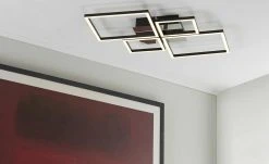 KHG LED-Deckenleuchte, 4-flammig, schwarz/chrom