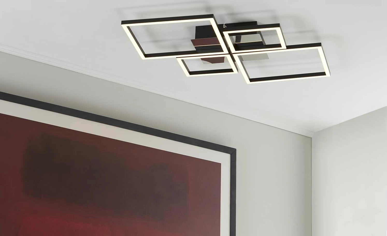 KHG LED-Deckenleuchte, 4-flammig, schwarz/chrom 1 KHG LED-Deckenleuchte, 4-flammig, schwarz/chrom