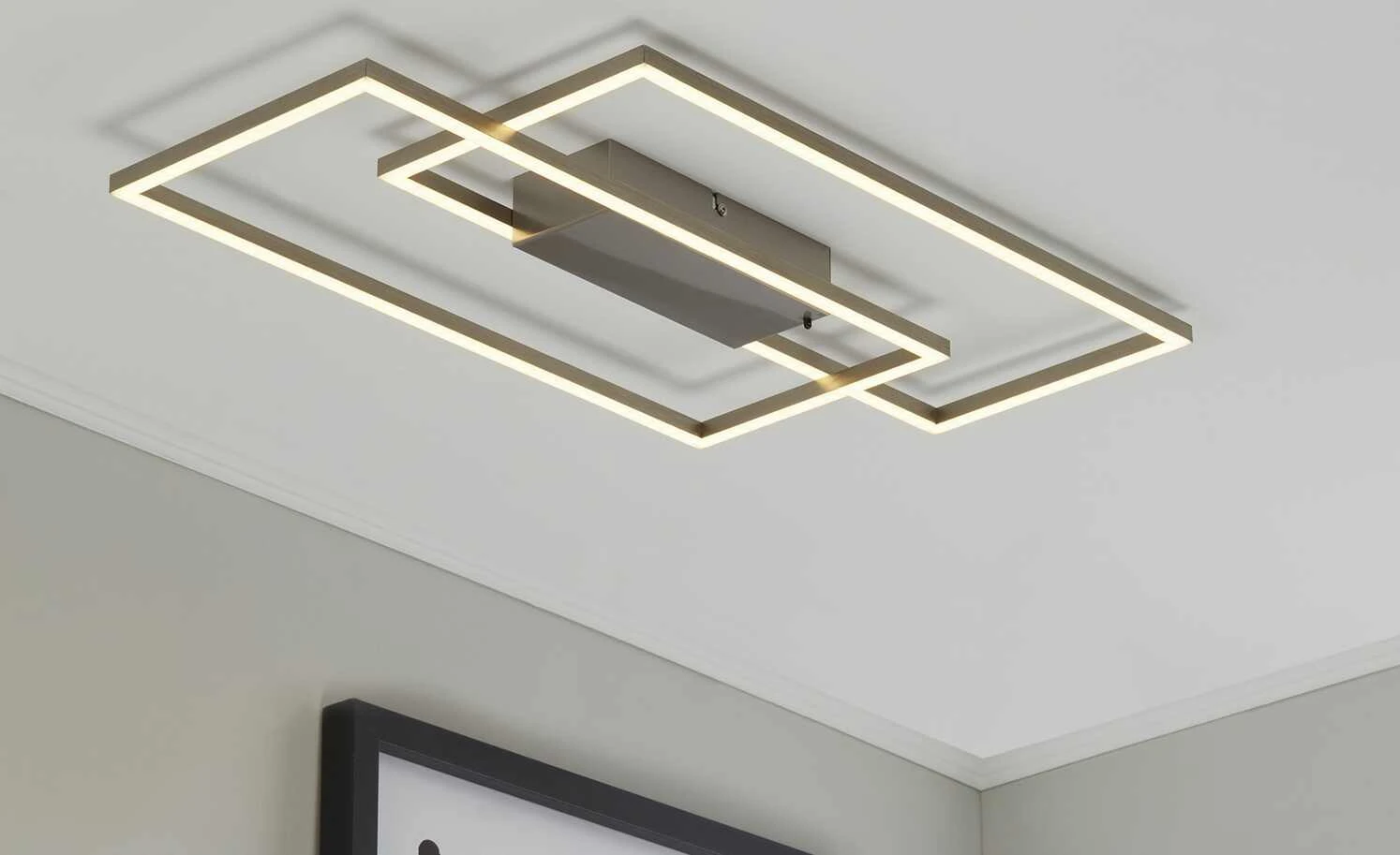 KHG LED-Deckenleuchte, 2-flammig, alufarben 2 KHG LED-Deckenleuchte, 2-flammig, alufarben – Bild 2