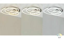 Meisterleuchten LED-Deckenleuchte, 3-flammig, Nickel matt `Ringe´